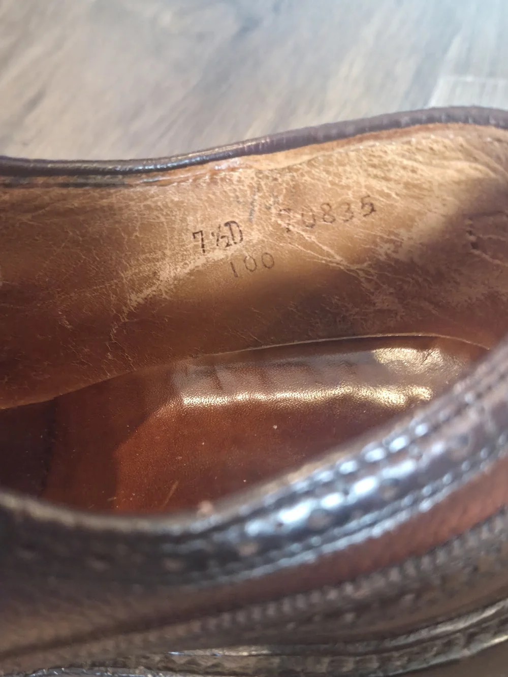 Vintage Florsheim Imperial Kenmoor Brown Pebble Grain Shortwing 7.5 D